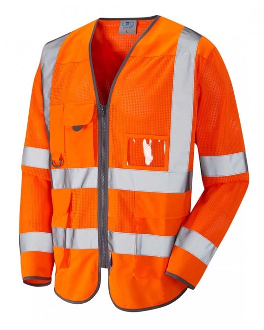 LEO WORKWEAR BURRINGTON ISO 20471 Cl 3 Coolviz Superior Sleeved Waistcoat